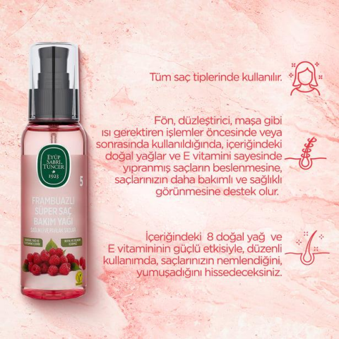 6 AL 5 ÖDE Eyüp Sabri Tuncer Frambuazlı Süper Saç Bakım Yağı 100 ml ve ROSIE