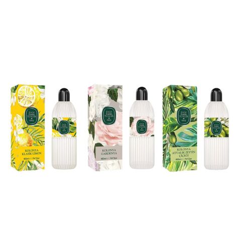 Eyüp Sabri Tuncer Kolonya Klasik Limon, Gardenya ve Ayvalık Zeytin Çiçeği Pet Şişe 400 ml