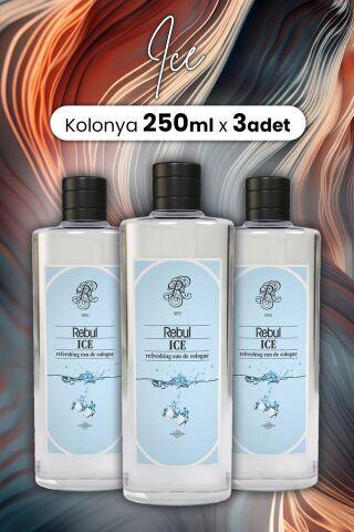 Rebul Ice Kolonya Cam Şişe 250 ml x 3 Adet