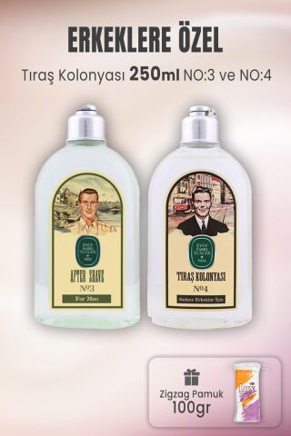 Eyüp Sabri Tuncer Tıraş Kolonyası No:3, No:4 ve Zigzag Pamuk 100 gr