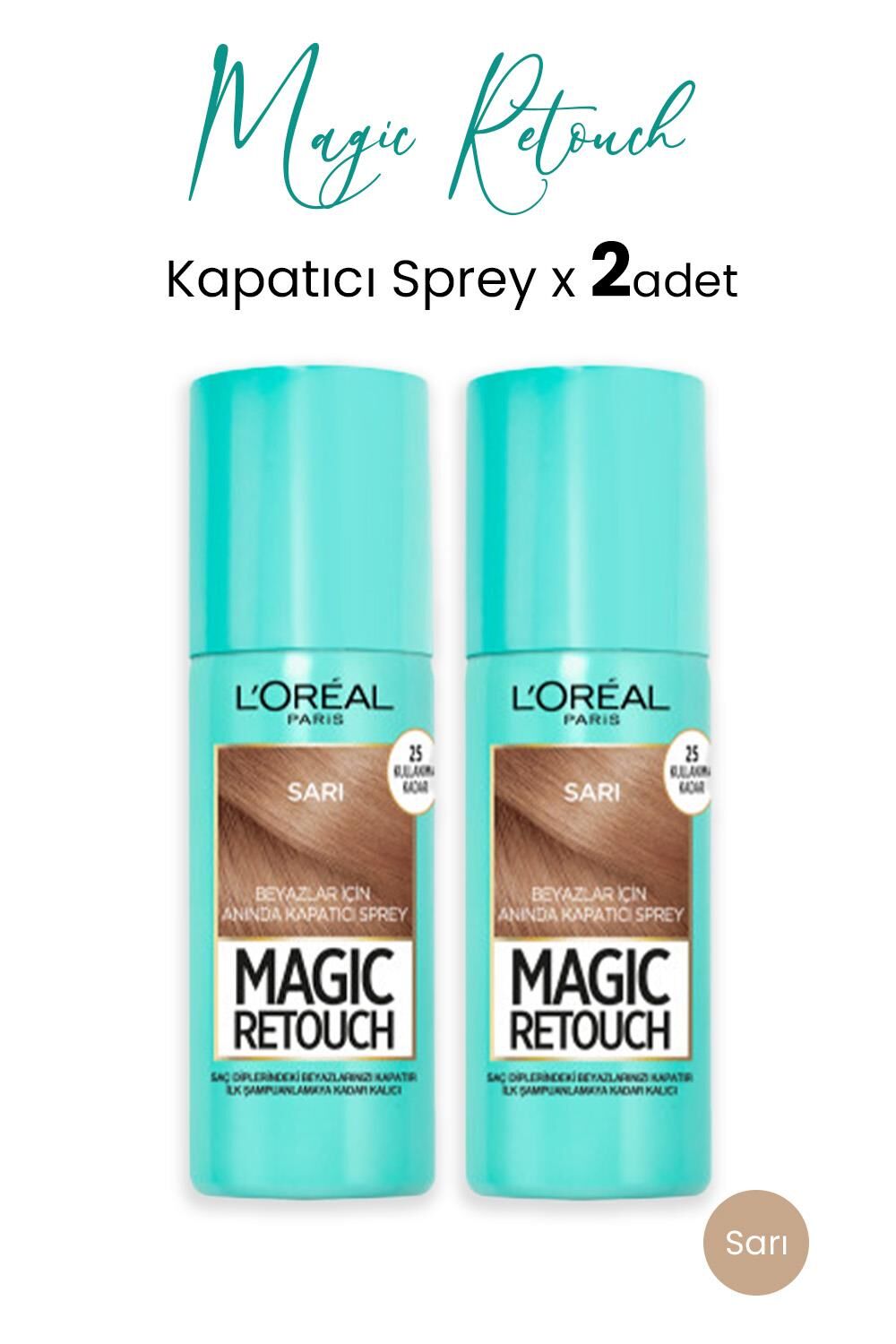 Loreal Paris Kapatıcı Sprey Sarı 75 ml x 2 Adet