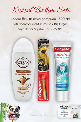 Colgate Beyazlatıcı Diş Macunu 75 ml, 360 Charcoal Diş Fırçası, H.Şakir Bademli Şampuan 500 ml
