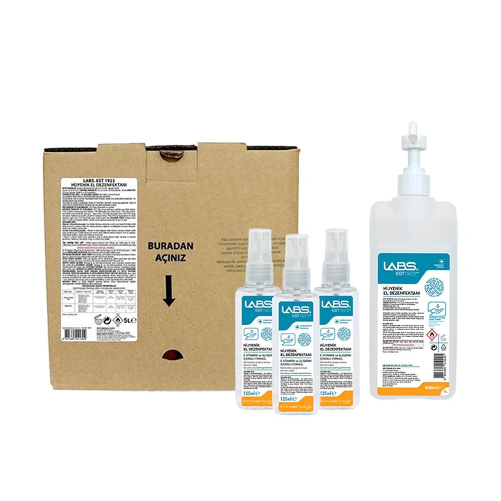 Eyüp Sabri Tuncer Labs Hijyenik El Dezenfektanı 5 Lt, 1 Lt Ve 125 Ml x 3 Adet