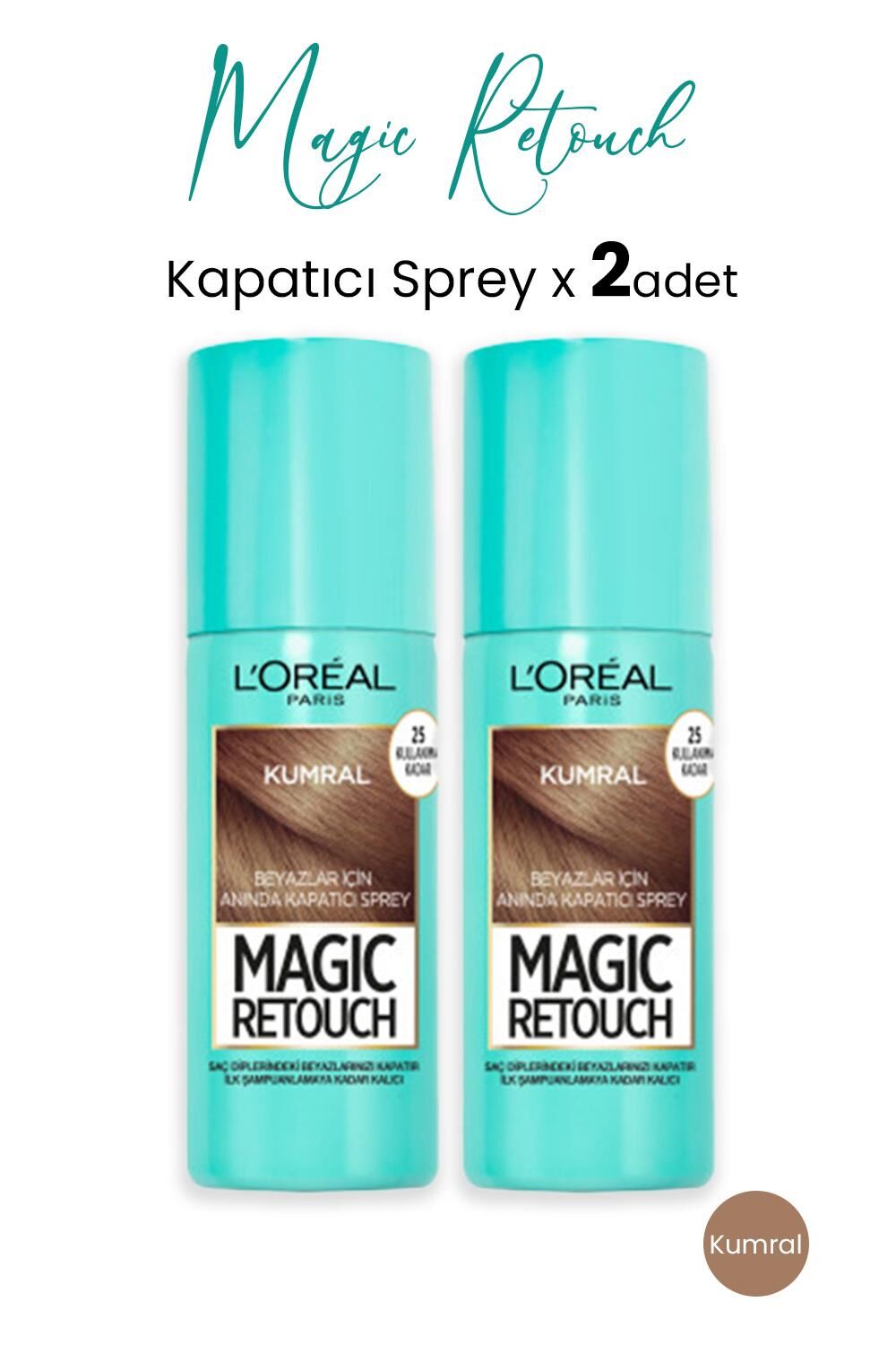 Loreal Paris Kapatıcı Sprey Kumral 75 ml x 2 Adet
