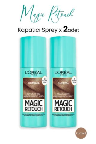 Loreal Paris Kapatıcı Sprey Kumral 75 ml x 2 Adet