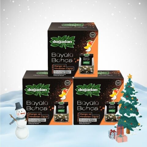 Doğadan Yılbaşı Paketi Büyülü Bohça Oolong Çayı Mango ve Hindistan Cevizi x 3