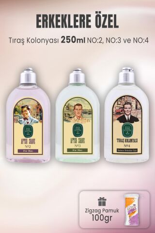 Eyüp Sabri Tuncer Tıraş Kolonya Seti 2-3-4 ve Zigzag Pamuk 100 gr