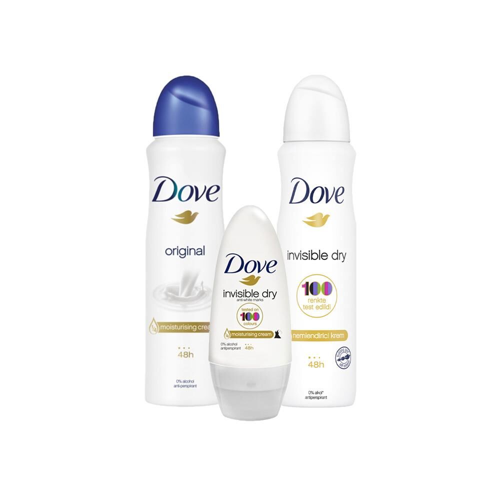 Dove Roll-On Invisible Dry, Sprey Deodorant Original ve Invisible Dry