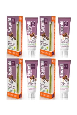 Eyüp Sabri Tuncer Doğal Karanfil Özlü Diş Macunu 75 ml + Diş Fırçası Hediyeli x 4 Adet