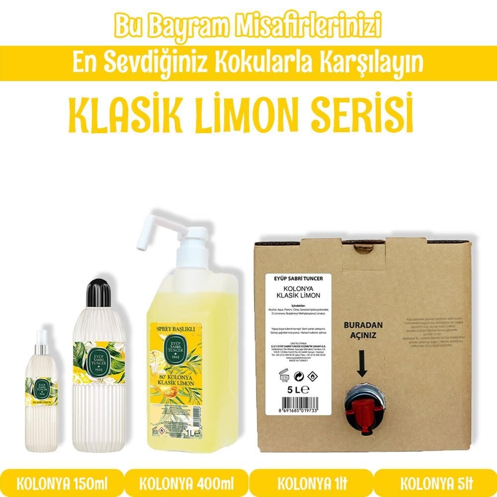 Eyüp Sabri Tuncer Bayram Özel Klasik Limon Kolonya Set