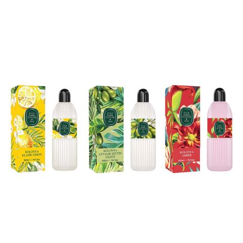 Eyüp Sabri Tuncer Kolonya Klasik Limon, Ayvalık Zeytin Çiçeği ve Amber Pet Şişe 400 ml
