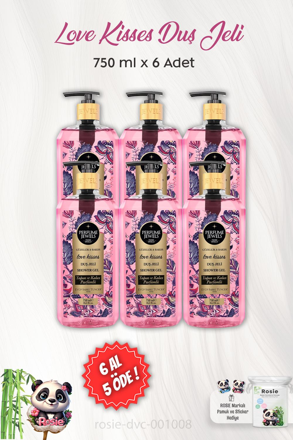 6 AL 5 ÖDE Eyüp Sabri Tuncer Love Kisses Duş Jeli 750 ml ve ROSIE