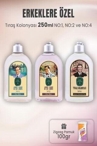 Eyüp Sabri Tuncer Tıraş Kolonya Seti 1-2-4 ve Zigzag Pamuk 100 gr