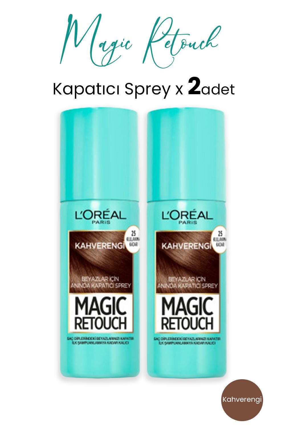 Loreal Paris Kapatıcı Sprey Kahverengi 75 ml x 2 Adet