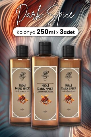 Rebul Dark Spice Kolonya Cam Şişe 250 ml x 3 Adet