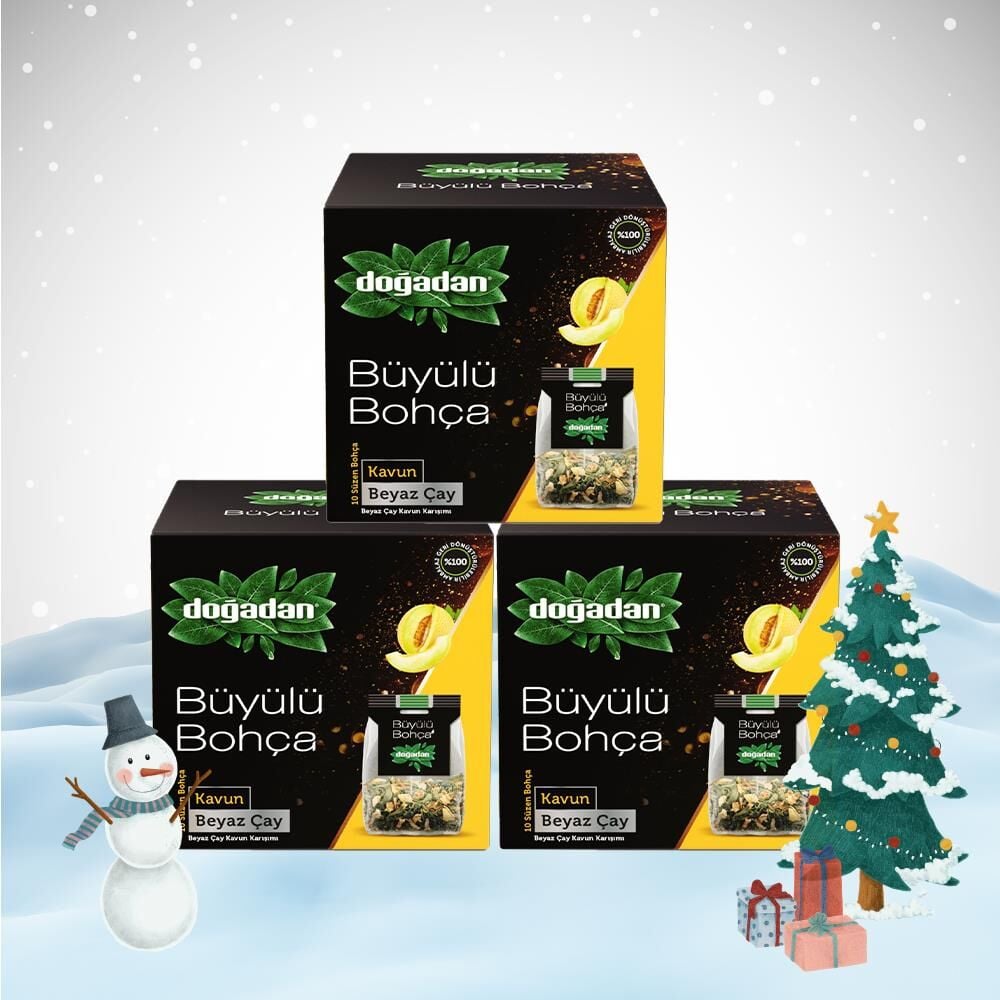 Doğadan Yılbaşı Paketi Büyülü Bohça Beyaz Çay Kavun 10'lu 12 G x 3