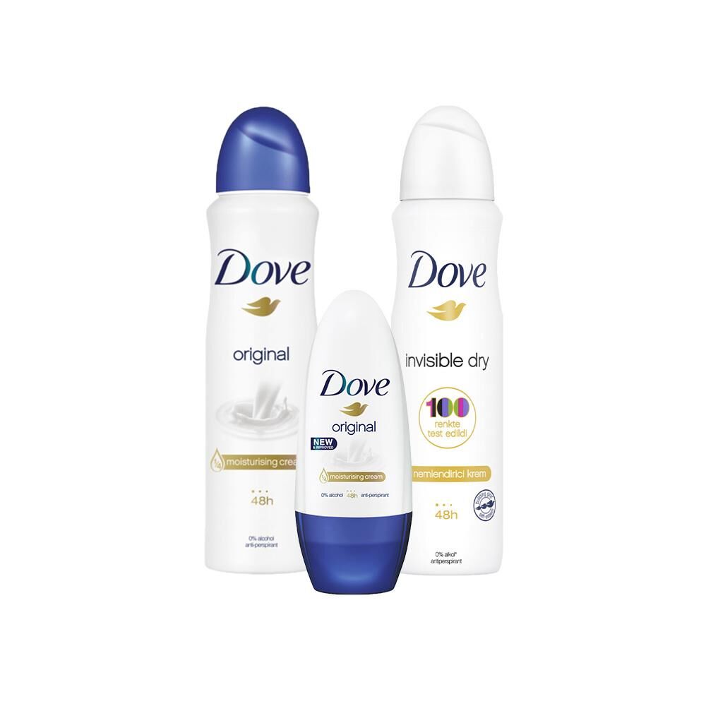 Dove Roll-On Original, Sprey Deodorant Original ve Invisible Dry