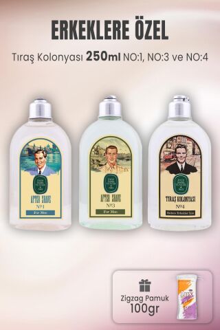 Eyüp Sabri Tuncer Tıraş Kolonya Seti 1-3-4 ve Zigzag Pamuk 100 gr