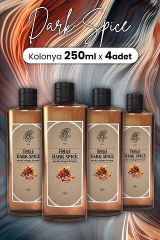Rebul Dark Spice Kolonya Cam Şişe 250 ml x 4 Adet