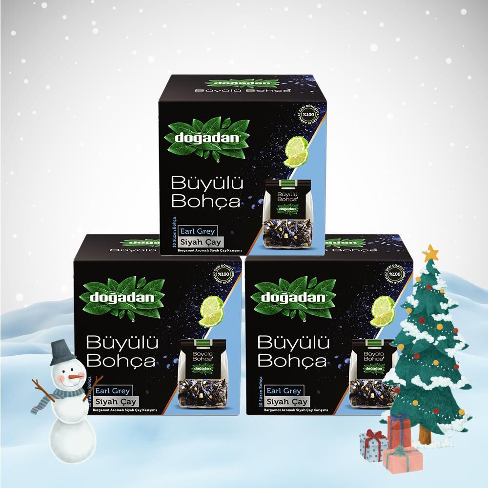 Doğadan Yılbaşı Paketi Büyülü Bohça Earl Grey 10'lu 20 G x 3