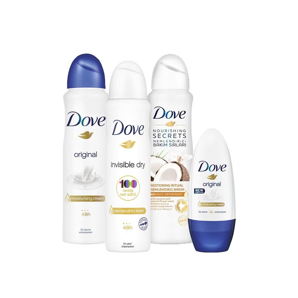 Dove Roll-On Original, Sprey Deodorant Hindistan Cevizi, Original ve Invisible Dry