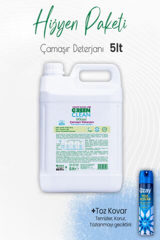 Green Clean Çamaşır Deterjanı Lavanta Yağlı 5 lt ve Toz Kovar Parfümlü 300 ml