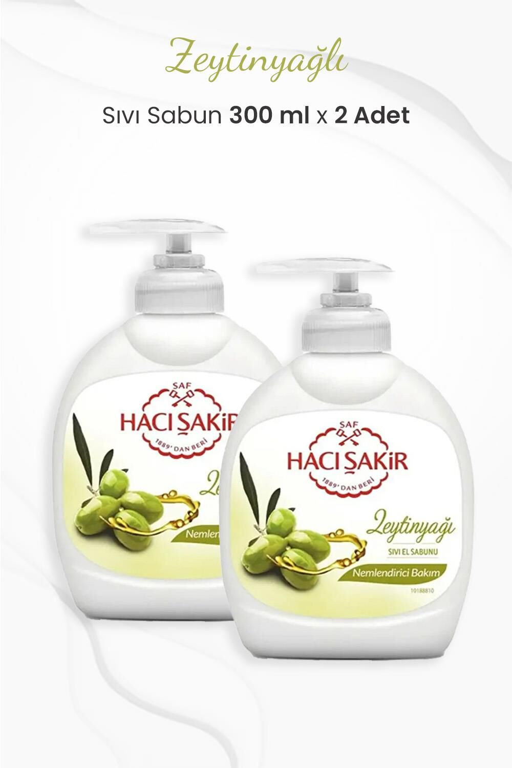 Hacı Şakir Zeytinyağlı Nemlendirici Sıvı Sabun 300 ml x 2 Adet