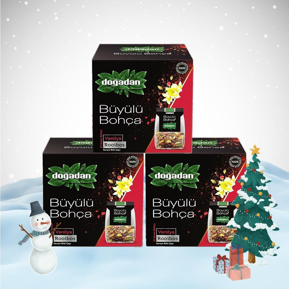 Doğadan Yılbaşı Paketi Büyülü Bohça Rooibos Vanilyalı Karışık Bitki Çayı x 3