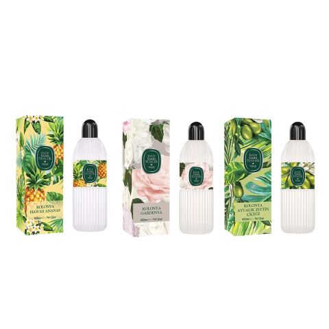 Eyüp Sabri Tuncer Kolonya Hawaii Ananas, Gardenya ve Ayvalık Zeytin Çiçeği Pet Şişe 400 ml