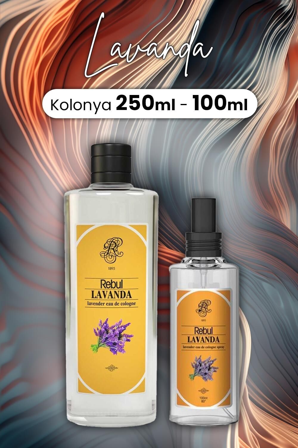 Rebul Lavanta Cam Şişe Kolonya 250 ml ve 100 ml