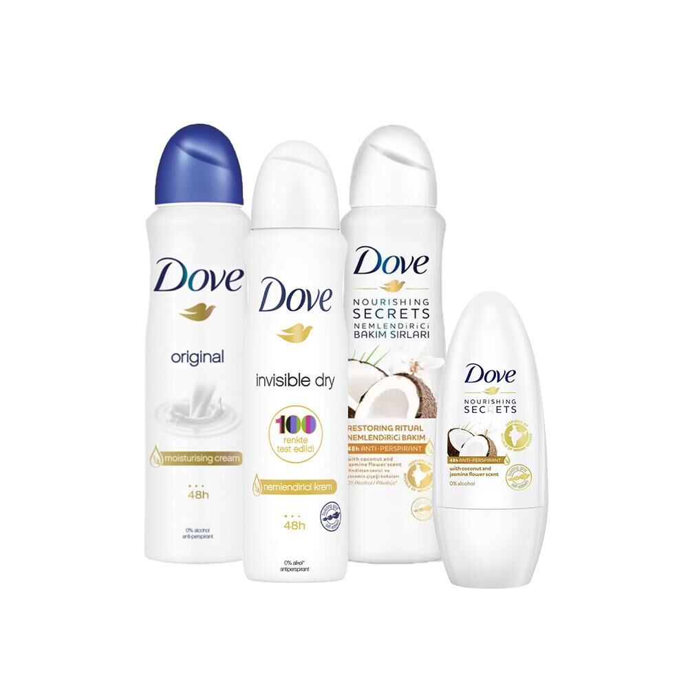 Dove Roll-On Hindistan Cevizi, Sprey Deodorant Hindistan Cevizi, Original ve Invisible Dry