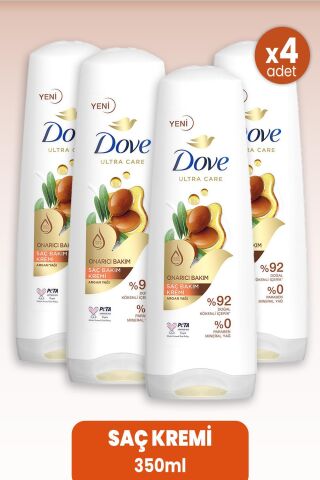 Dove Ultra Care Saç Kremi Onarıcı Bakım Argan Yağı 350 ml x 4 Adet