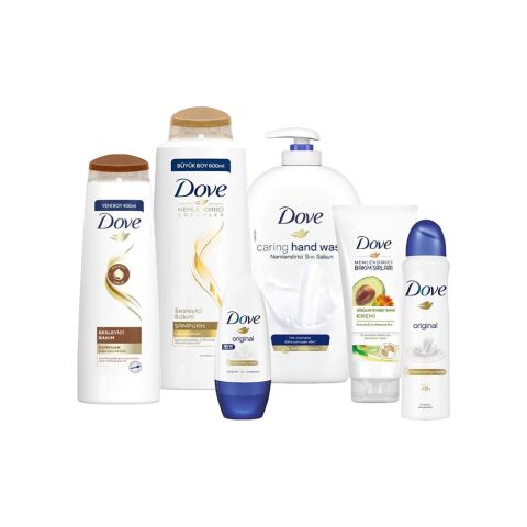 Dove Nemlendirici Sıvı Sabun, Şampuan, Saç Kremi, Besleyici Şampuan, Original Roll-On ve Sprey Deodorant