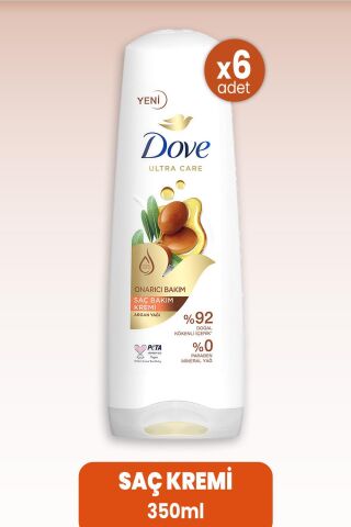 Dove Ultra Care Saç Kremi Onarıcı Bakım Argan Yağı 350 ml x 6 Adet