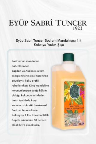 Eyüp Sabri Tuncer Bodrum Mandalinası 1 lt Kolonya Yedek Şişe 5 Al 4 Öde ve Rosie Pamuk