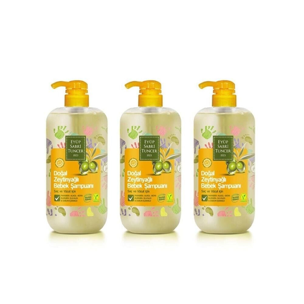 Eyüp Sabri Tuncer Doğal Zeytinyağlı Bebek Şampuanı 600 ml x 3