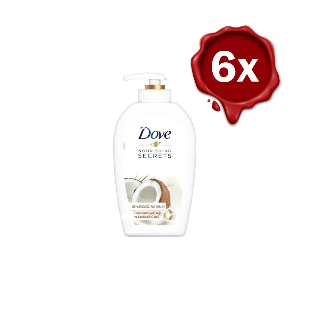 Dove Hindistan Cevizi Yağı ve Badem Sütü Özlü Nemlendiricili Sıvı Sabun x 6