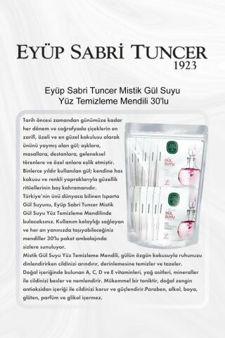 Eyüp Sabri Tuncer Mistik Gül Suyu Yüz Temizleme Mendili 30'lu 5 Al 4 Öde ve Rosie Pamuk