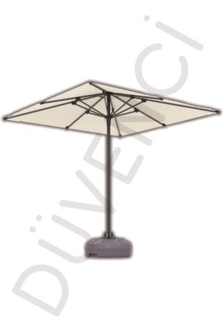 Alubrella Güneş Şemsiyesi Kare, 210 CM, Krem Rengi Su Geçirmez Kumaş, Bidonsuz