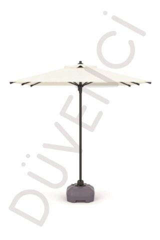 Alubrella Güneş Şemsiyesi Kare, 210 CM, Krem Rengi Su Geçirmez Kumaş, Bidonsuz