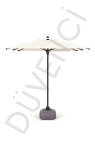 Alubrella Güneş Şemsiyesi Kare, 210 CM, Krem Rengi Su Geçirmez Kumaş, Bidonsuz