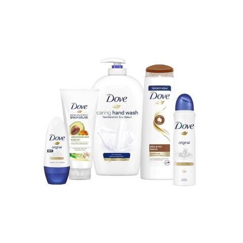 Dove Nemlendirici Sıvı Sabun, Saç Kremi, Besleyici Şampuan, Original Roll-On ve Sprey Deodorant