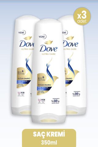 Dove Ultra Care Saç Kremi Yoğun Onarıcı 350 ml x 3 Adet
