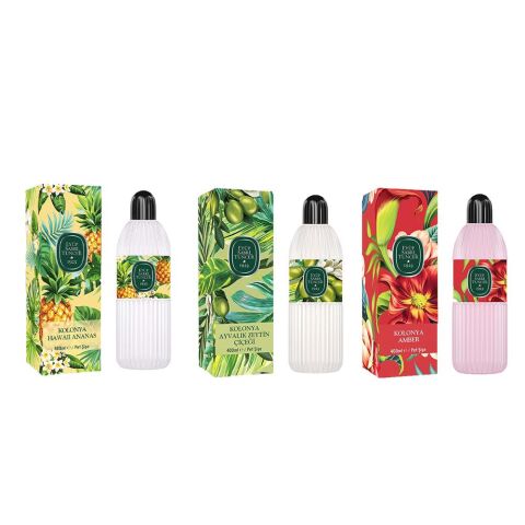 Eyüp Sabri Tuncer Kolonya Hawaii Ananas, Ayvalık Zeytin Çiçeği ve Amber Pet Şişe 400 ml
