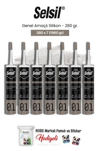 Selsil Genel Amaçlı Silikon 7 AL 6 ÖDE 280 gr ve rosie pamuk
