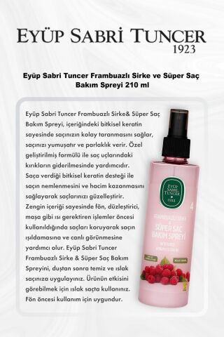 Eyüp Sabri Tuncer Frambuazlı Sirke ve Süper Saç Bakım Spreyi 210 ml 5 Al 4 Öde ve Rosie Pamuk