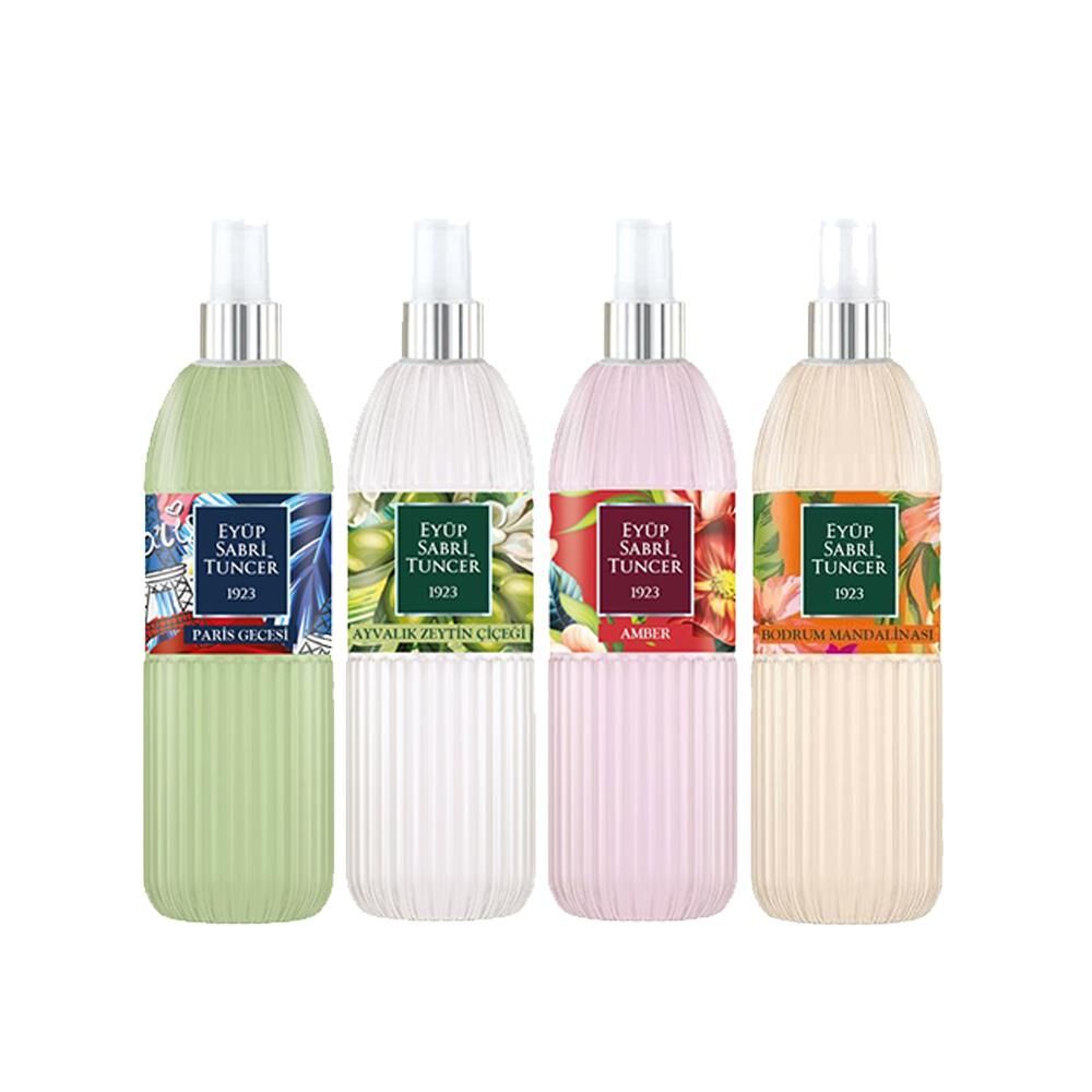 Eyüp Sabri Tuncer Özel Kolonya Seti, Paris Gecesi, Ayvalık, Amber, Bodrum Mandalinası 150 ml