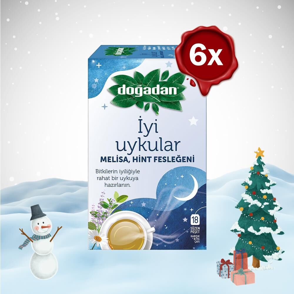 Doğadan Yılbaşı Paketi İyi Uykular Çayı Melisa ve Hint Fesleğeni x 6