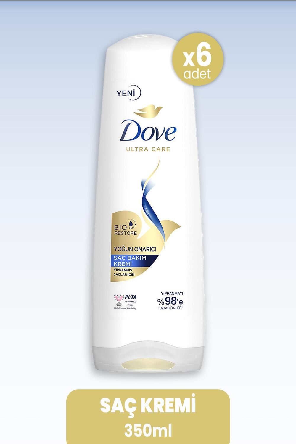 Dove Ultra Care Saç Kremi Yoğun Onarıcı 350 ml x 6 Adet