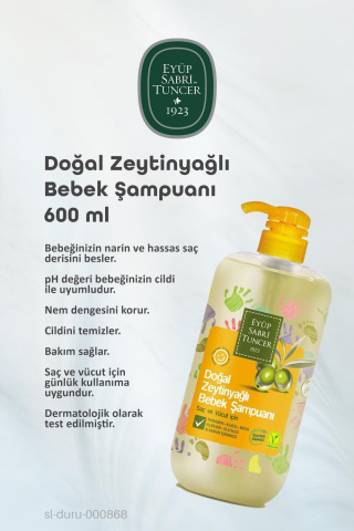 Eyüp Sabri Tuncer Doğal Zeytinyağlı Bebek Şampuanı 600 ml 3 Adet ve ROSIE Pamuk